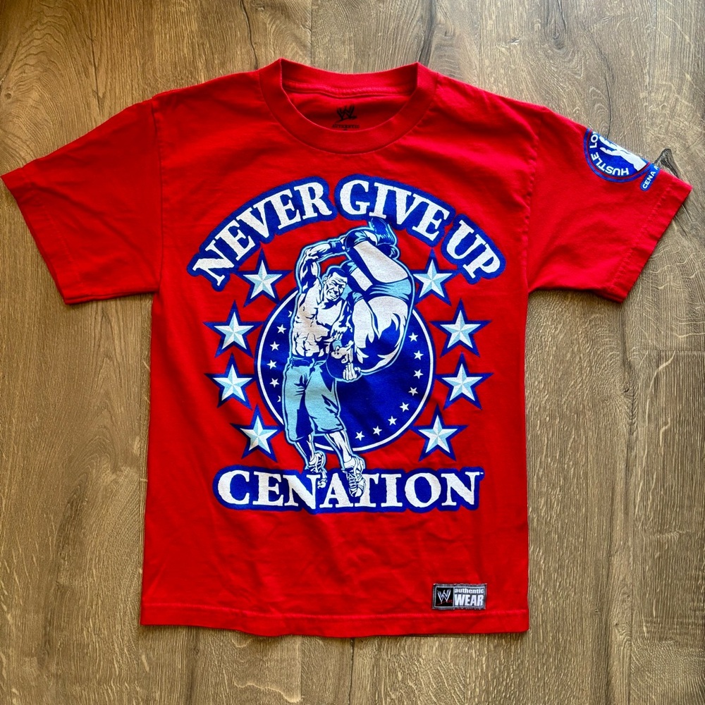 WWE John Cena Never Give Up You Can’t See Me Red White Blue Mens Small TShirt